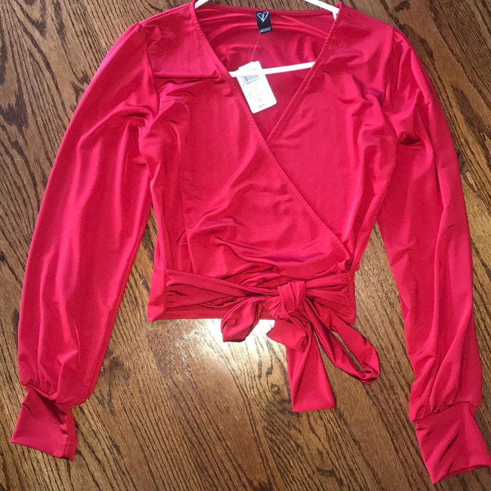 Windsor Long Sleeve Surplice Top w Adjustable Tie